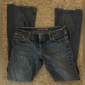 American Eagle Outfitters Women's Dark Blue flared Leg Jeans